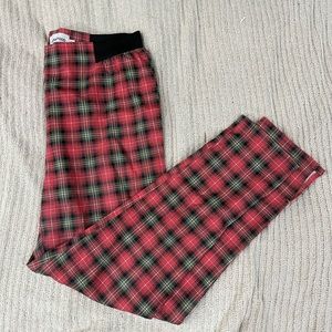 Red/Green Plaid Checkered Fitted Pants
